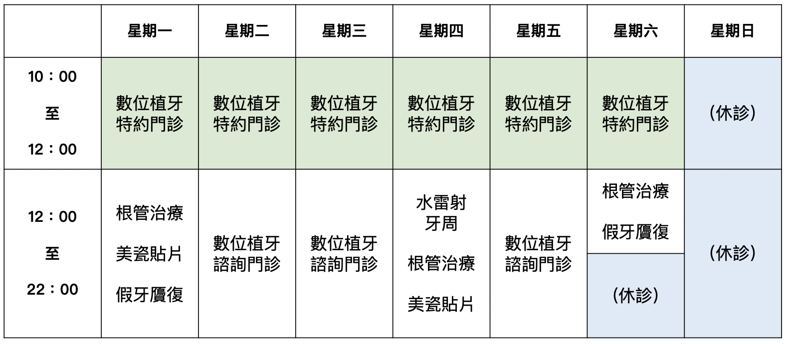 時間表(桌機)